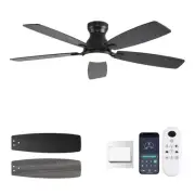 52inch Flush Mount Ceiling Fans with Lights and Remote Control/APP Control, D...