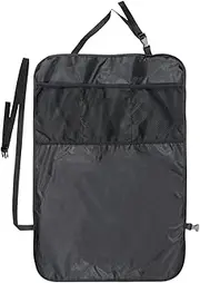 Back Seat Cover for Kids, Car Seat Organizer Backseat, Anti Kick Vehicle Accessories with Mesh Storage Pocket for Road Trip Travel