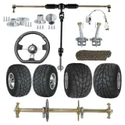 810mm Rear Axle Kit Brake Sprocket Hub 5" Wheels Front Steering ATV Go Kart Bike