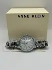 Anne Klein Womens Silver Round Roman Numerals Analog Display Wristwatch