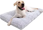 Washable Dog Bed, Plush Comfy Kennel Pad, for Large, Small Dog Breeds, 35" X 23"