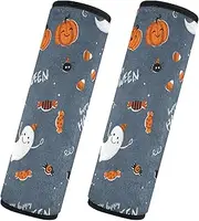 Car Seat Belt Pads 2 Pack Soft Auto Seatbelt Shoulder Pad Camera Bag Strap Cover Car Accessories for Women Men Kids S Fun Hand Drawn Halloween