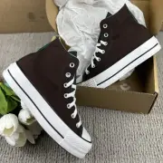 NEW Womens Size 8 Converse Custom Chuck Taylor High Top Platform Two Tone Shoe