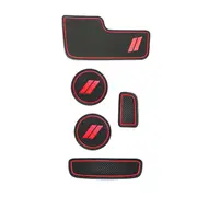 For Durango Accessories 2014-2020 Anti Dust Cup Holder Inserts, Door Pocket Liners, Center Console Liner Mats BlackRed