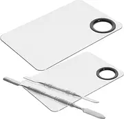 2 Set Makeup Palette Portable Manicures Makeup Plate Makeup Tray for Foundation Makeup Small Mixing Spatula Foundation Mixing Tray Makeup Blending Tray Concealer Mixing Tray