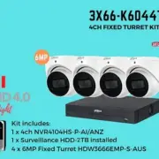 DAHUA 6MP 4CH KIT WITH 4XCAMERAS (WHITE)