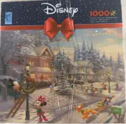 Disney Thomas Kinkade 1000 piece Jigsaw Puzzle Mickey Minnie Victorian Christmas