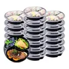 24 Food Storage Containers Meal Prep 3 Compartment Plate W/ Lids Reusable 30oz