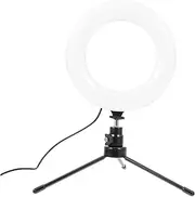 Tofficu 1Set Desktop Ring Fill Light with Tripod Stand LED Selfie Live Streaming Light for Makeup Video Conferencing Online Work Compatible with Laptops Phones