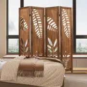 Costway4/6-Panel 170cm Folding Room Divider with Double Action Hinges-4 panel