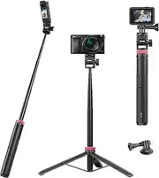 59Inch/150cm Selfie Stick Tripod for Action Camera, ULANZI MT-71 Long Extendable Vlog Handle Lightweight Camera Tripod Stand Compatible with Go pro Hero 12/11/10/9/8/7 Insta360 One XR/RS/GO DJI Action