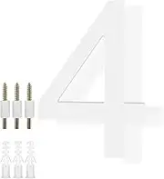 DEWEL 8 Inch House Numbers, Modern Address Numbers For House, Floating Large House Numbers for Outside, White Address House Number Sign with Nail Kits for Visibility Signage (White House Number 4)
