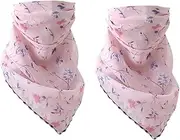 [BESTYASH] 2pcs Chiffon Face Mask for Women Fashionable Summer Scarf Sun Protection Lightweight and Elastic Pink