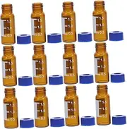 MUCKLILY 100pcs Juice Shot Bottles Glassware Mini Dropper Bottles Lid Glass Vial Experiment