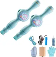 Colorful Smoke Bubble Machine, Infinite Smoke Bubble Magic Wand, Automatic Bubbles, with Elastic Smokes Effect, for Party, Wedding, Festival, Birthday, with Led Light Effects (2,Blue)