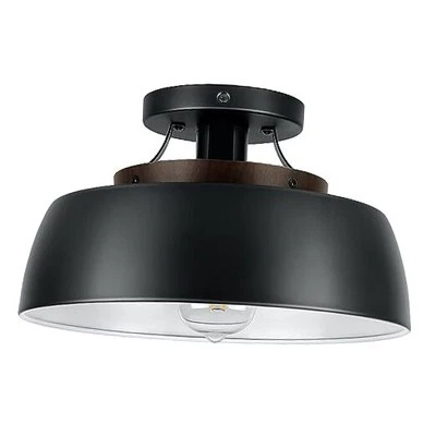 Semi Flush Mount Ceiling Light Fixture, Vintage Close to Ceiling Light, Matte
