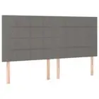King Size Bed Fabric Headboard 4pcs Bedhead Head Board Dark Grey 100cm 200cm