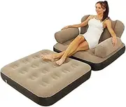 Inflatable Couch 5-in-1 Multifunctional Sofa - Portable Lounge with L-Shaped Armrest | Convenient Foldable Recliner, Double Layer Blow-Up Couch, Outdoor Camping Sofa for Adults, Multi-Use Lazy Bed