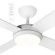 Martec Quantum DC 48" All ABS 4 Fast Fix Blade Remote Control Ceiling Fan With LED Light Matt White