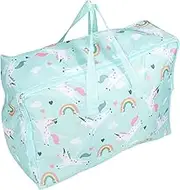 FOMIYES Cartoon Bedding Storage Bag Quilt Organizer for Clothes and Blankets Durable and Portable Unicorn Design for Home Organization and Travel