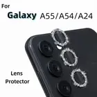 Glitter Camera Lens Metal Glass Rings For Galaxy A55 A15 A54 A14 Protector Cap
