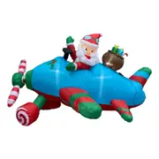 1.8m Inflatable Surfing Santa with LED Lights for Christmas Beach Decor - Santa on Aero