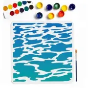 Stencil 11.8×11.8inch Large Summer Ocean Wave Stencils with Paint Sea Wave