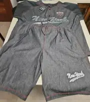 NWT Veezo Denim New York Shirt & Shorts Hat 2XL 3 Piece Set Vintage 03 Champions