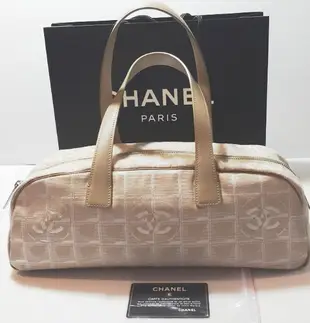 Chanel 香奈兒 皮包 皮革Logo緹花布 手提袋 肩背包998 一元起標 真品狀況好 附保卡(雷標)有LV