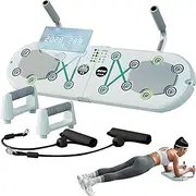 Pilates Reformer Board, Multifunctional Foldable Pilates Board with LED Time Counter, Resistance Bands, Abdominal Trainer, Core Workout Equipment for Full Body Workout Gray
