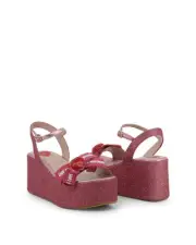 Moschino Platform Wedge Sandals Glitter Model Women Pink Platform & Wedges