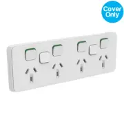 Clipsal Iconic Quad Powerpoint 10A with 2 x Extra Switch Skin Cool Grey