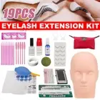 19 in1 Portable Eyelash Extension Kit Mannequin Head Lashes Grafting Makeup Tool