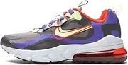 [Nike] Air Max 270 React (GS) Boys Youth Size 4.5 & 5.0 Thunder Gray, Volt, Crimson Swoosh (Numeric_4_Point_5)