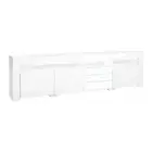 NNEDSZ TV Cabinet Entertainment Unit Stand RGB LED Gloss 3 Doors 180cm White
