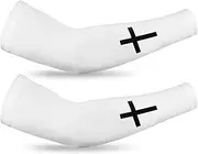 Walopola UV Arm Sleeves for Men | Religious Cooling Arm Cover - Outdoor Sunscreen Supplies, UV Protection Elbow Cover for Backpacking Travel