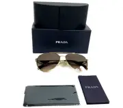Prada Sunglasses SPR73Z ZVN-3D0 Pale Gold Aviator w/ Light Brown Gradient Lenses