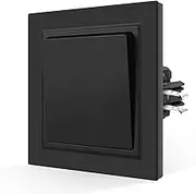CNBINGO Smooth Skin Feel Rocker Light Switch with Claws - Modern Wall Switch Flush-Mounted - Simple Rocker Switch with Skin-Friendly Matte Plate - 1 Gang 1 Way - Black