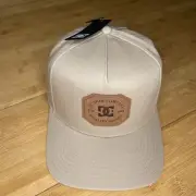 DC Shoe Company Brown Khaki Leather Patch Skate A-Frame Trucker Snapback Hat Cap