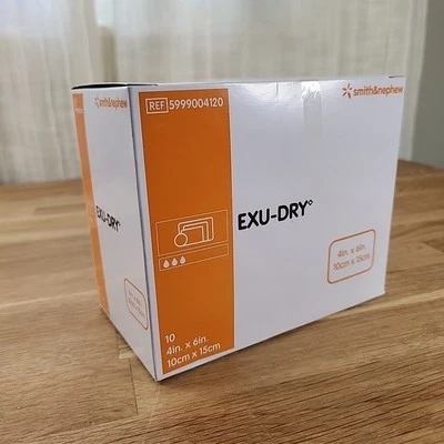 Smith & Nephew Exu-Dry Absorbent Dressing 4" X 6" 10 Pack EXP 05/2021 NEW SEALED