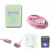 20X 4 USB PORT HUB WALL ADAPTER+10FT CABLE CHARGER DATA PINK IPHONE IPOD IPAD