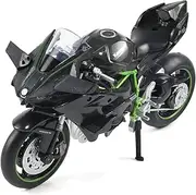 [Risopen] 1:12 Motorcycle Model for Kawasaki Ninja H2R Metal Die-cast Motorcycle Model for Maisto No Assembly Required Mini Finished Moto Adult（Black）