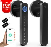 Smart Door Lock Keyless Entry Handle Fingerprint APP IC Card Passcode Key Touch