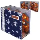 3D Wooden Puzzle Bookend DIY Book Nook Kit with LED Light Shelf Insert RuDKI