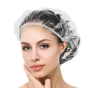 100pcs Disposable Shower Caps Individually Wrapped Larger Thicker Waterproof Shower Caps Plastic Hair Caps