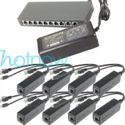 250M EXTEND PoE Kit for 8x Raspberry Pi B/B+/2/3 Micro USB 5V 2.4A /Switch 8 PoE