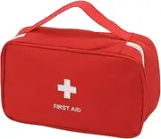 Portable Empty First Aid Kit Bag, Travel Medicine Pouch, Small Medical Bag (Red)