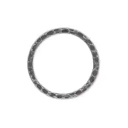 10 Antiqued Silver Plated Steel 25mm Hammered Round Links