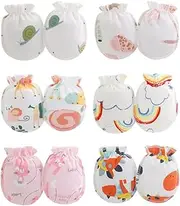 [ZURLEFY] Cute Baby Mittens Newborn, No Scratch Baby Mittens with Hats for Toddlers, Infant, Newborn