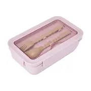 Pink Wheat Straw Lunch Box with Cutlery